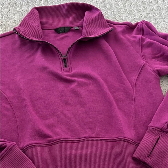 Danskin Magenta Quarter-Zip Sweatshirt - Picture 3 of 4